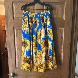 Hunter Bell Tropical Blue and Yellow Pleated Skirt